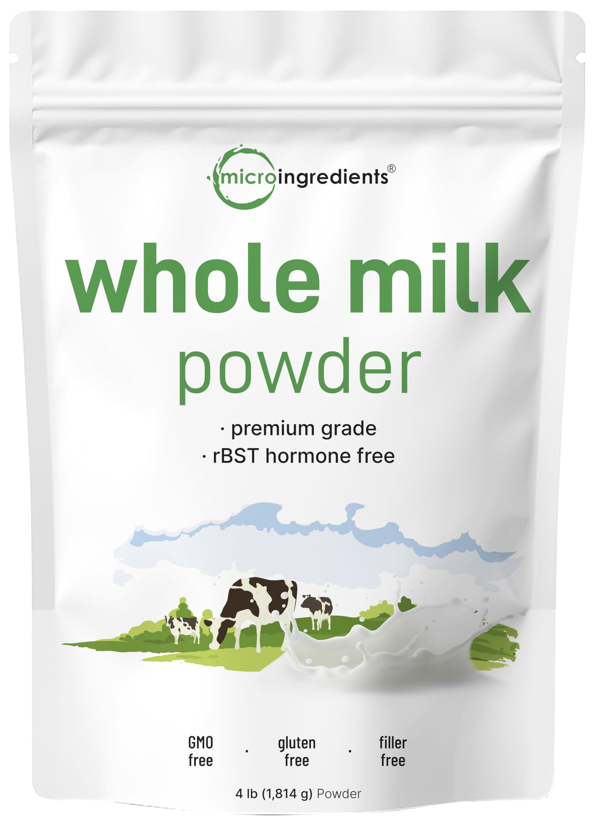 Whole Milk Powder 4 lb Pasture-Raised rBST-Free Non-GMO Gluten-Free F8150
