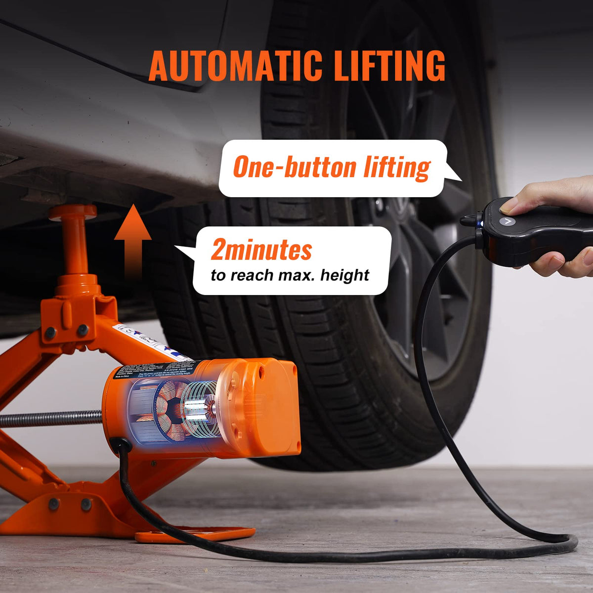 12V Electric Scissor Car Jack 3 Tons with Impact Wrench K269