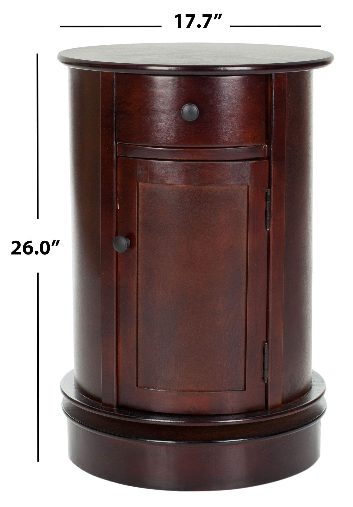 26" Dark Cherry Swivel Storage Accent Table G6678