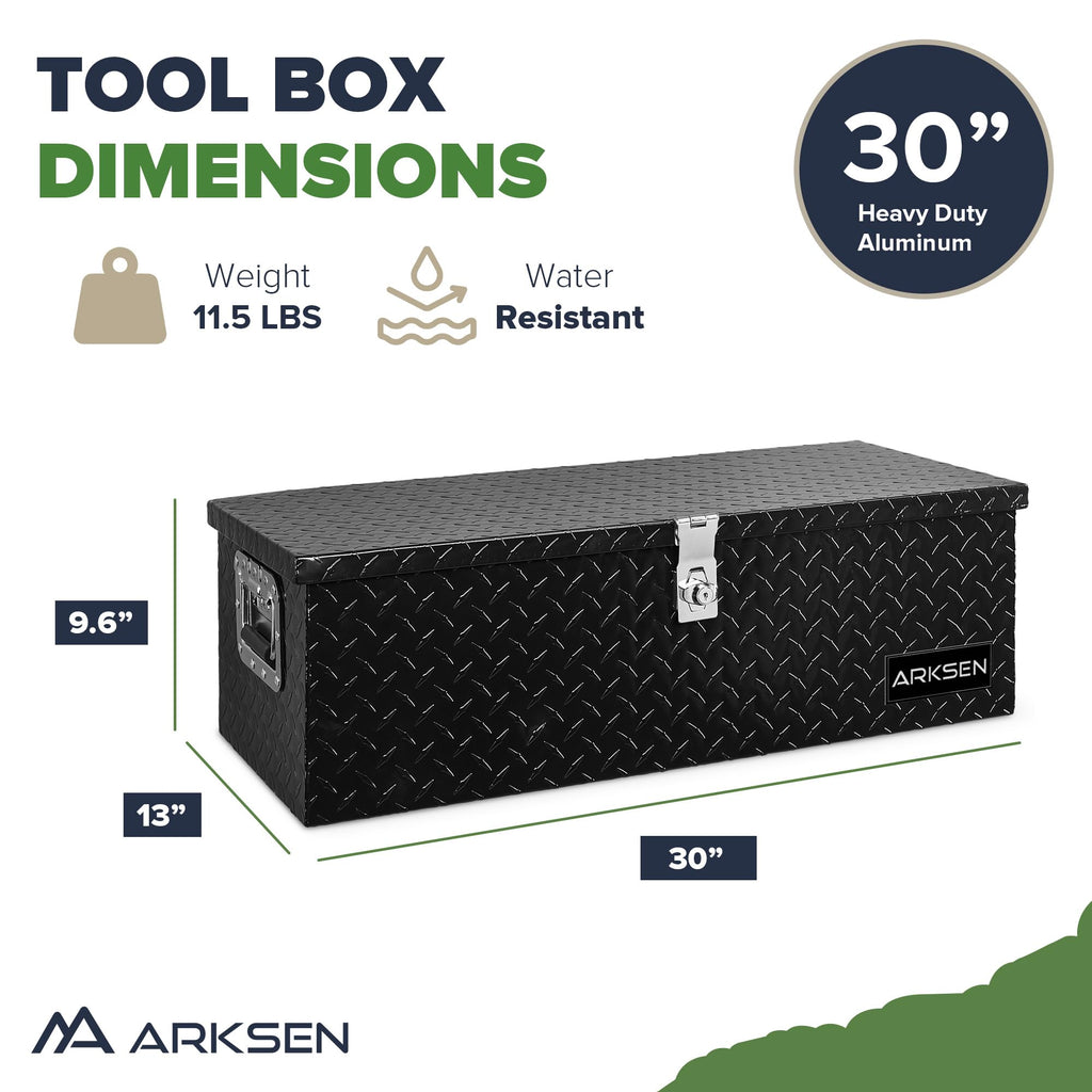 30" x 13" x 10" Black Truck Bed Tool Box I40367