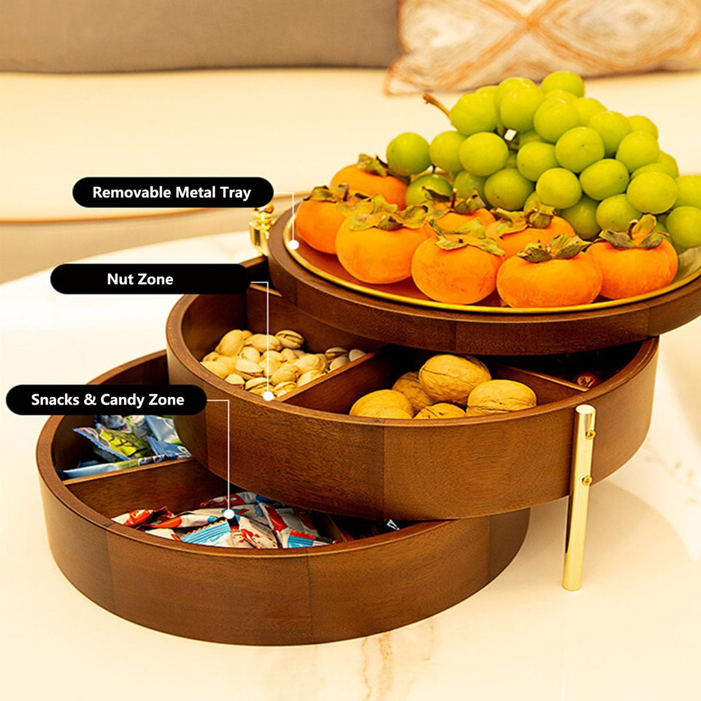 3 Layers Solid Wood Fruit Bowl U26217