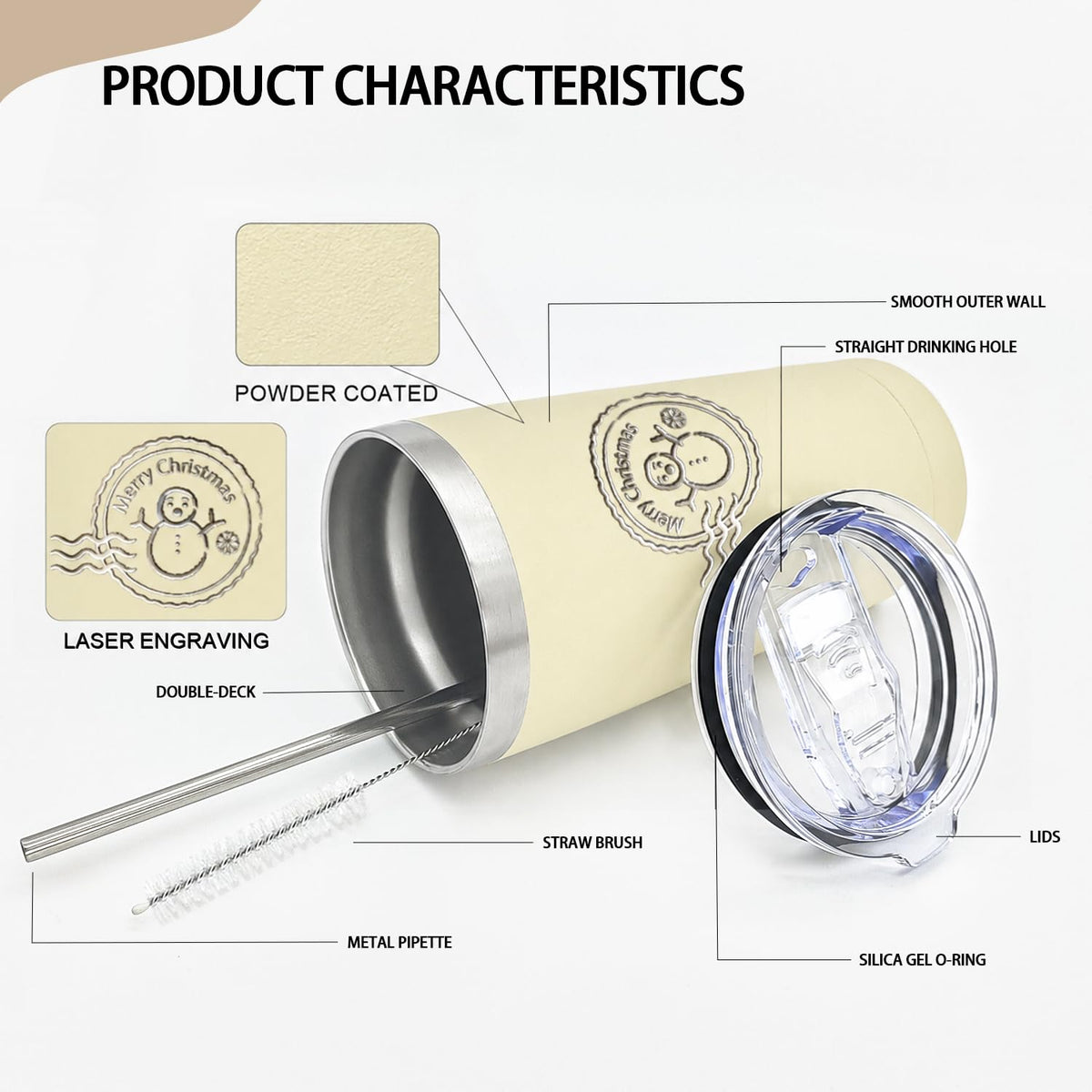 20 Pack Stainless Steel Vacuum Insulated Tumbler 20oz I608
