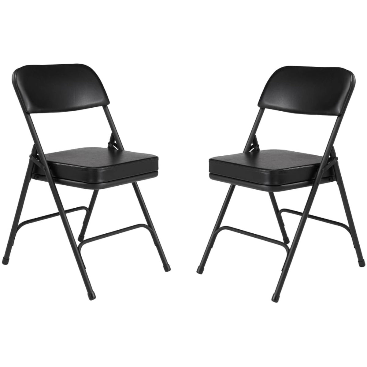 Cushioned Portable Folding Chairs Set of 2 Black T5261