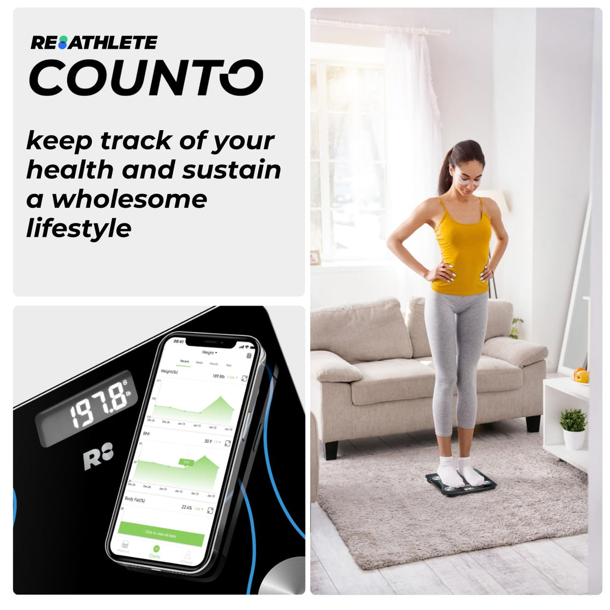 Smart Bluetooth Body Fat Measurement Scale Q1316