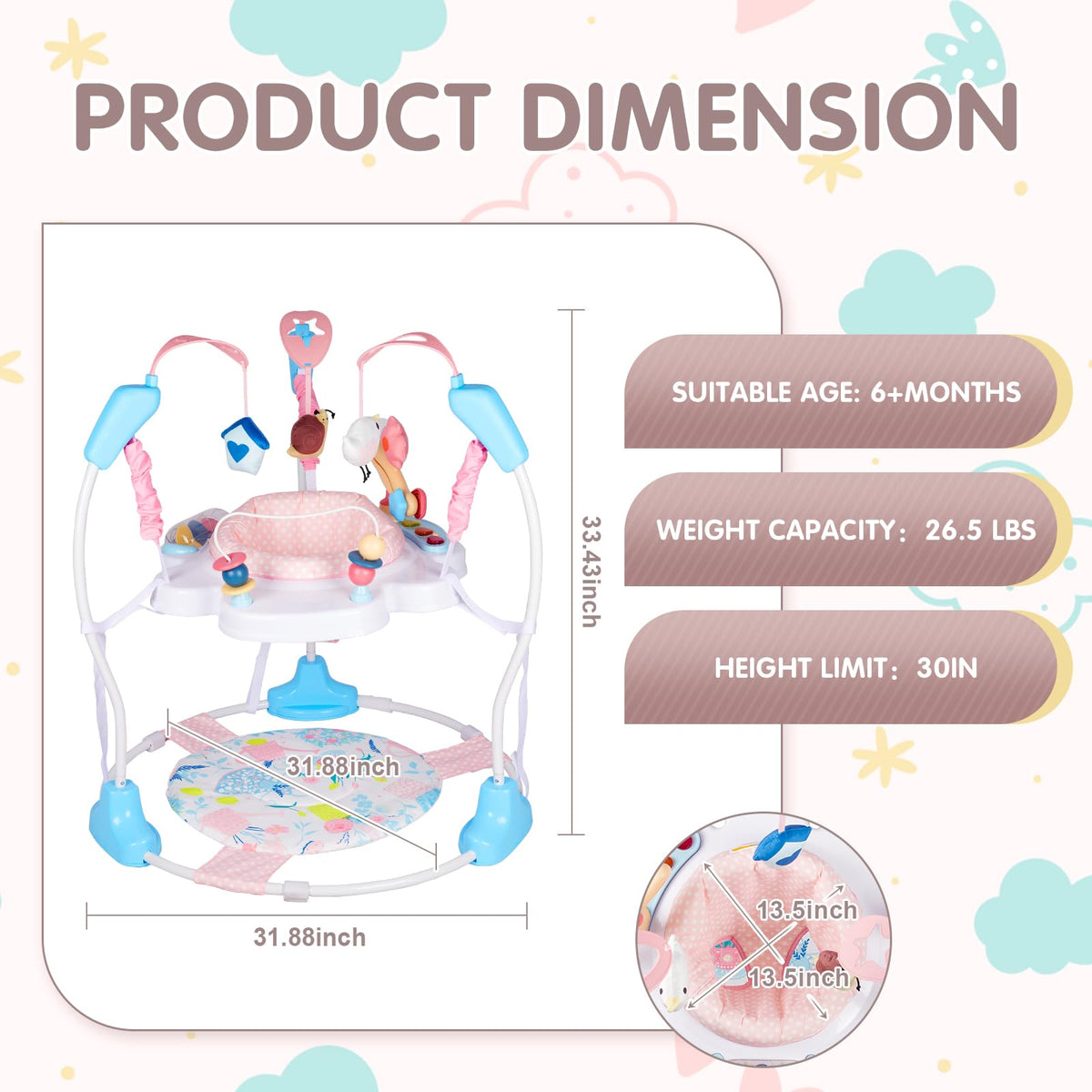 Baby Activity Center, 3-in-1 Infant Jumper and Bouncer W603