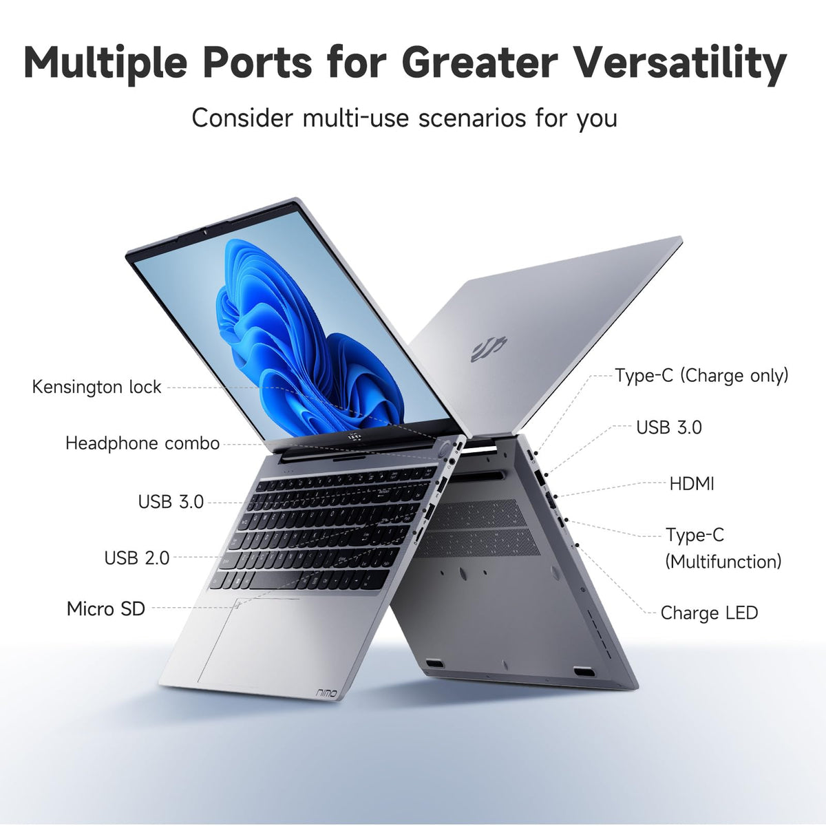 15.6" IPS FHD Laptop, Intel Core i3, 8GB RAM 256GB SSD W689