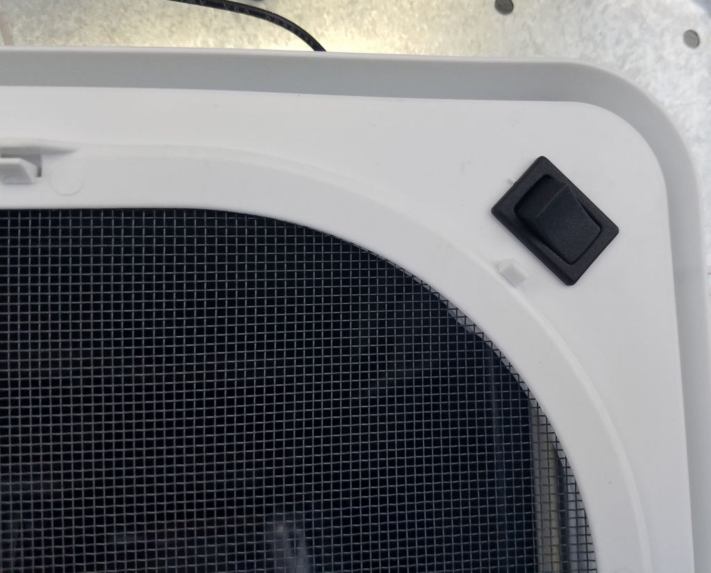 White RV Roof Vent with 12 Volt Fan P403
