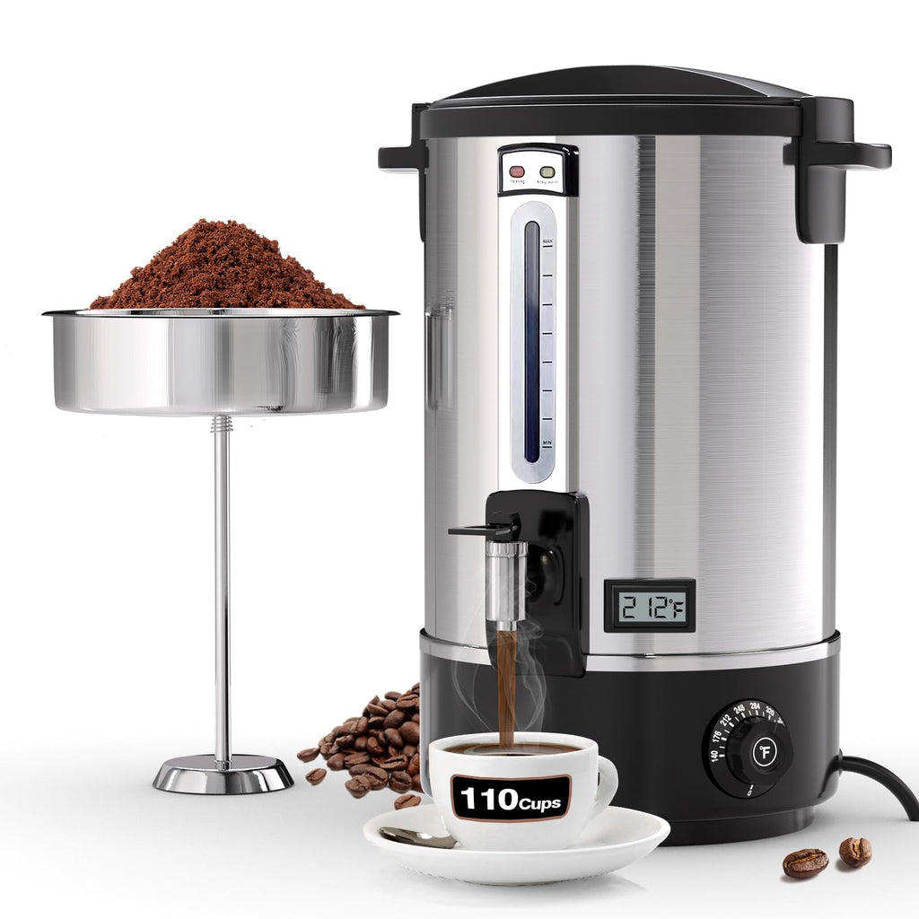 110-Cup Stainless Steel Commercial Coffee Urn A9838