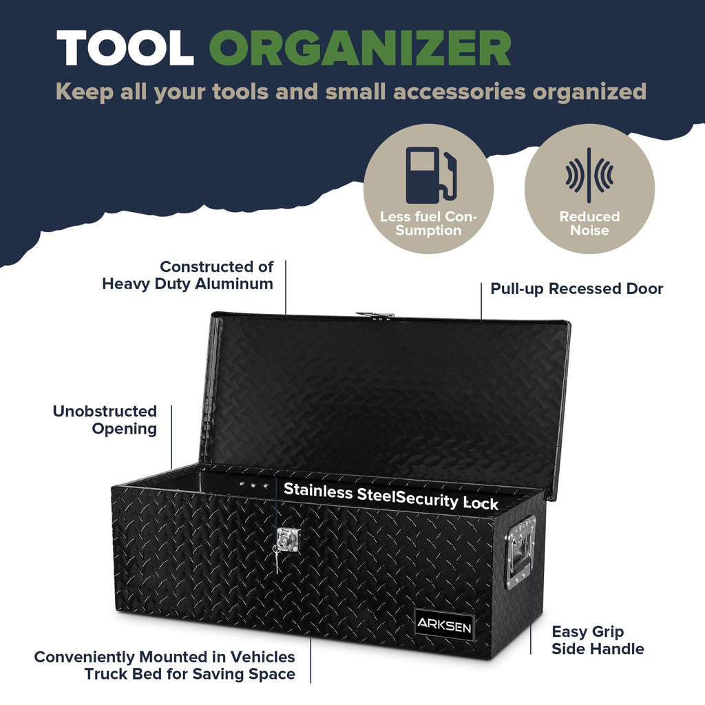 30" x 13" x 10" Black Truck Bed Tool Box I40367