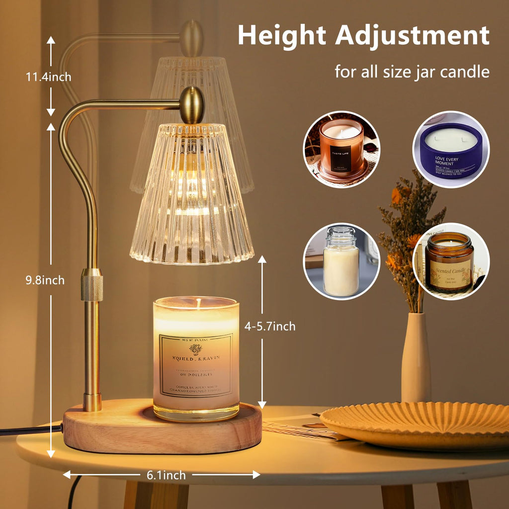 Candle Warmer Lamp with Timer and Dimmer Adjustable Height W38372