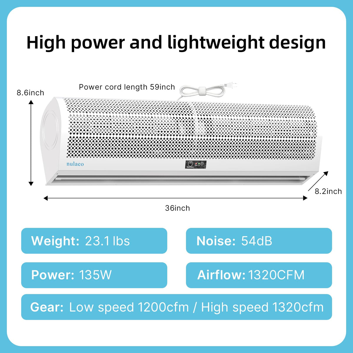 36'' Wall-Mounted Air Curtain L627