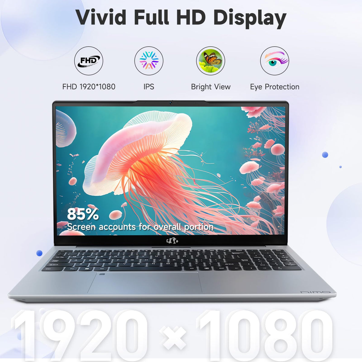 15.6" IPS FHD Laptop, Intel Core i3, 8GB RAM 256GB SSD W689