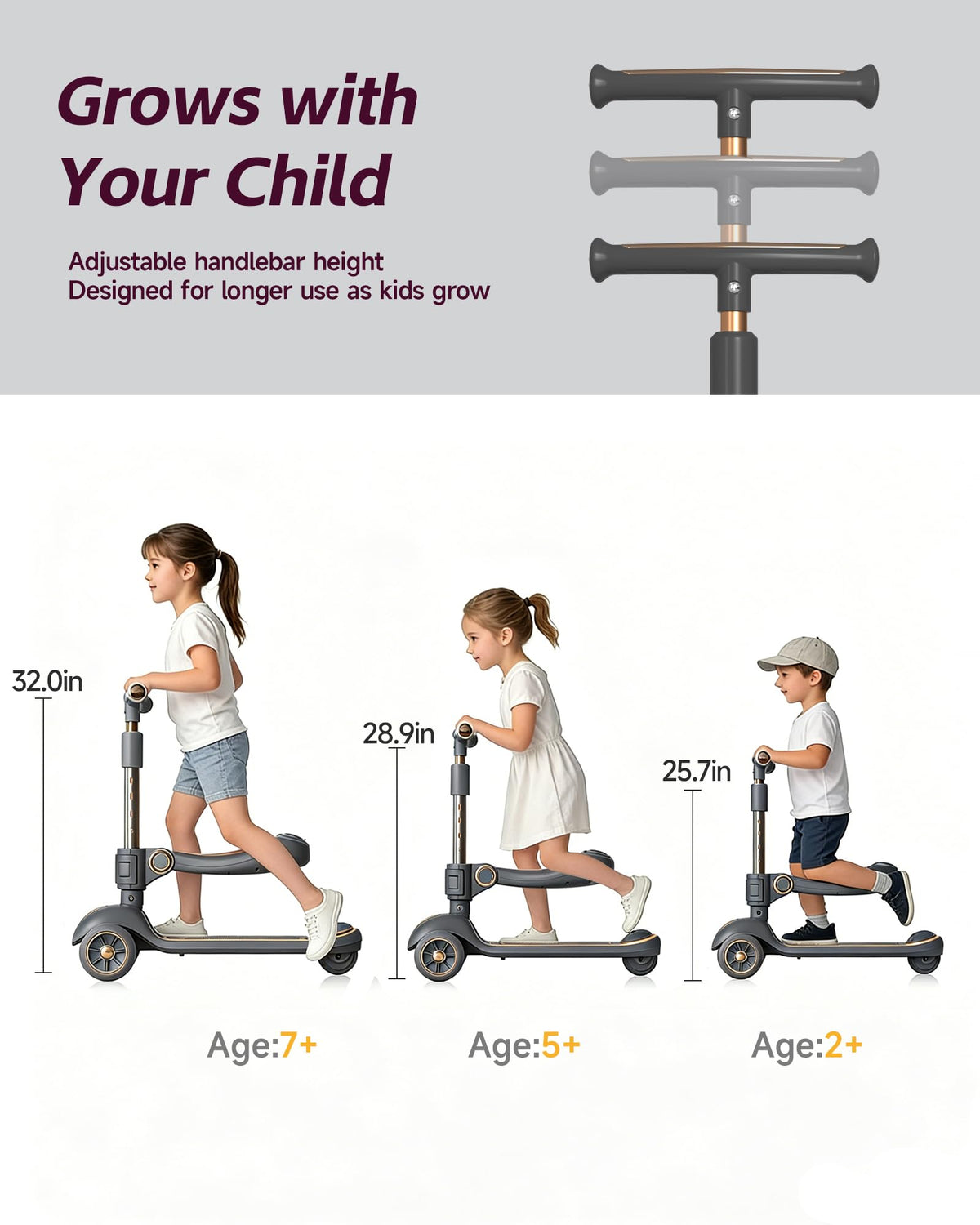2-in-1 Toddler Scooter with Seat D81620