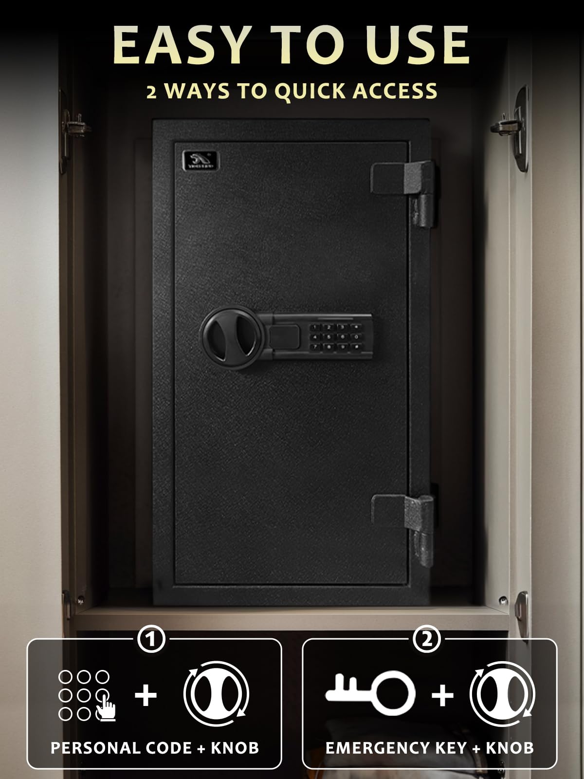 Fireproof Safe Box with Drawer, 3.47 Cu Ft C131