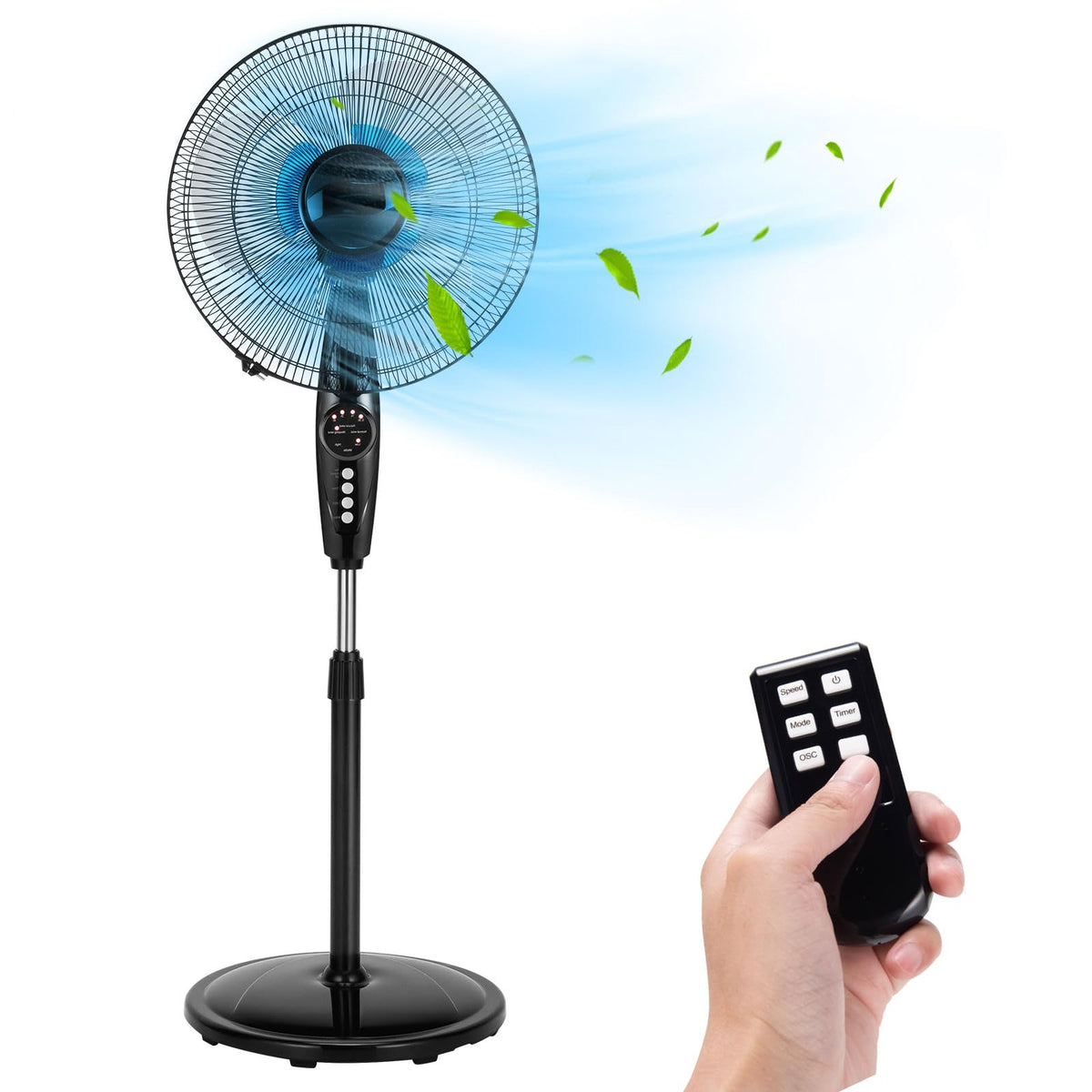 18 Inches Oscillating Pedestal Fan with Remote Control C934