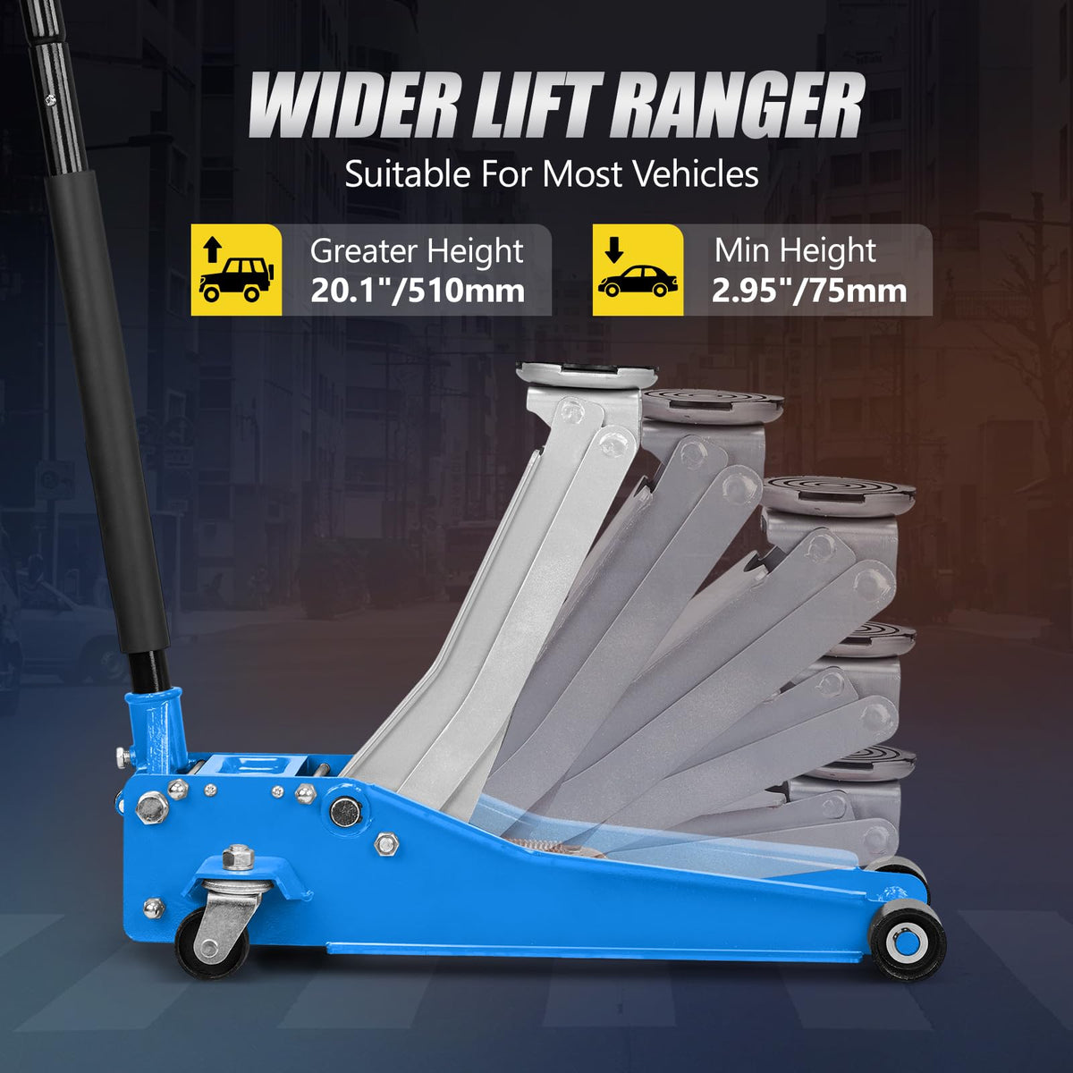 3 Ton Low Profile Aluminum Steel Floor Jack P280
