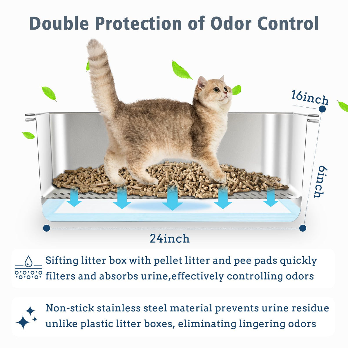Stainless Steel Sifting Litter Box I199
