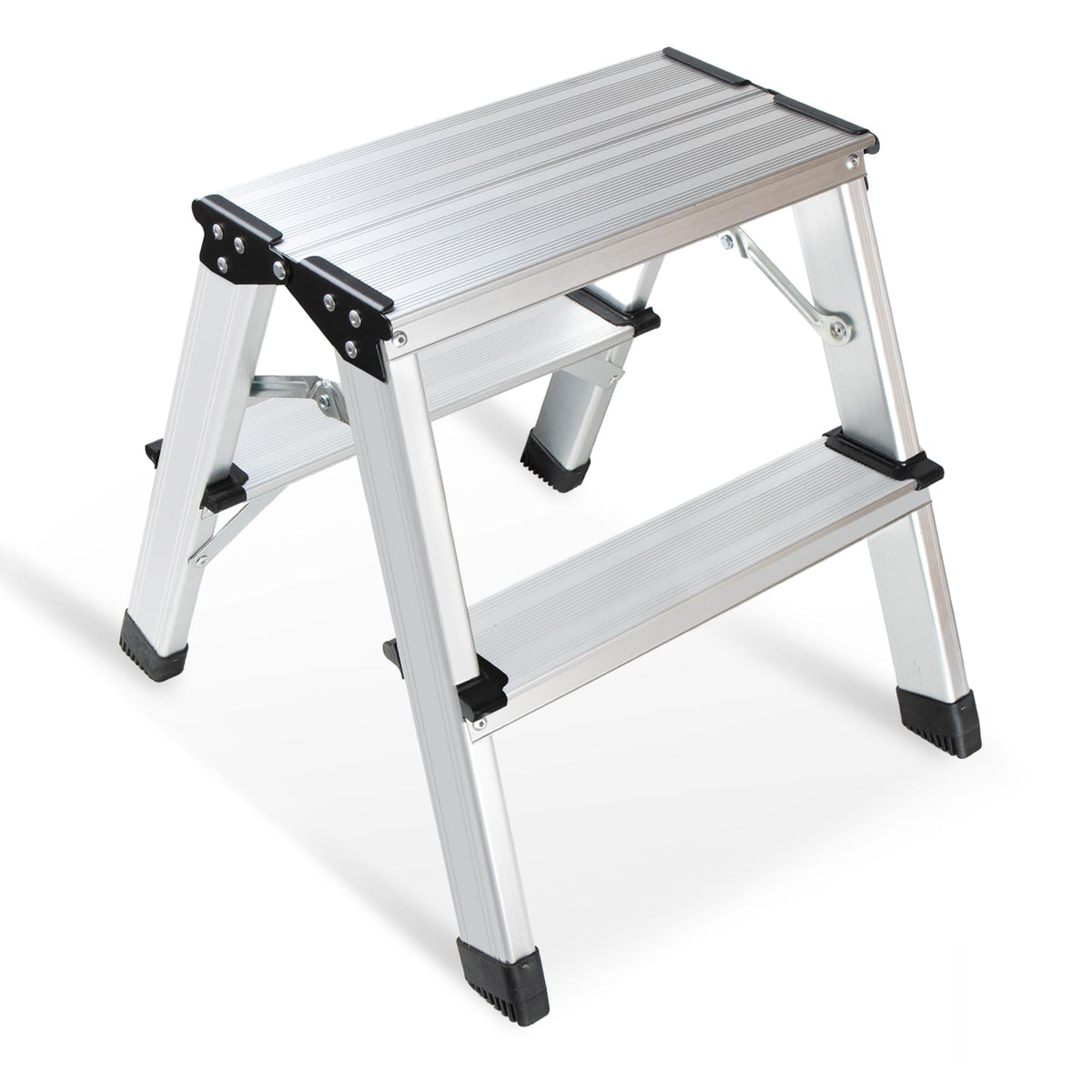 2 Step Aluminum Folding Ladder 330lbs L7496