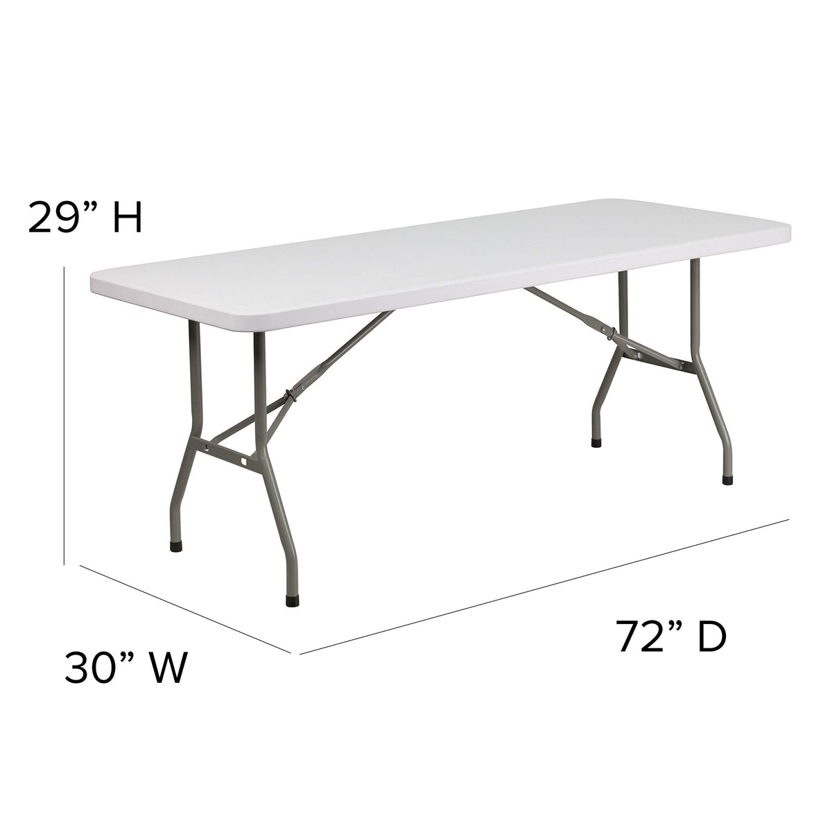 6-Foot Granite White Plastic Folding Table B966