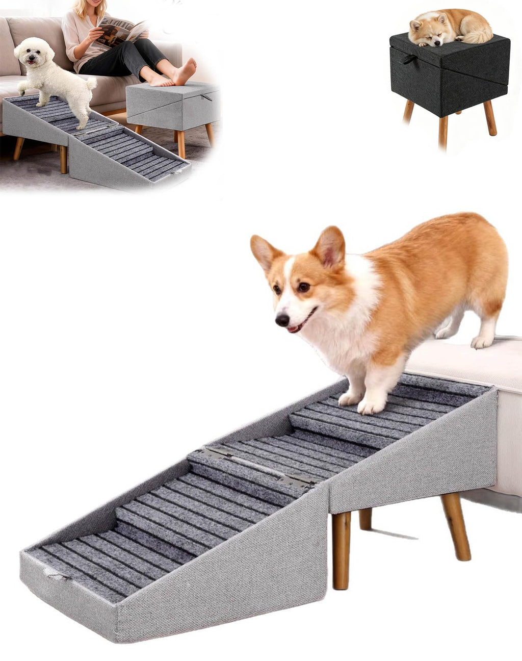 Foldable Anti Slip Pet Stairs Q756577