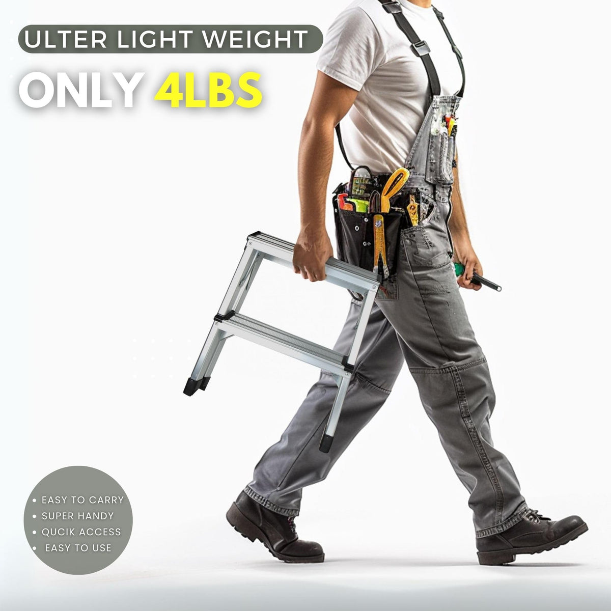 2 Step Aluminum Folding Ladder 330lbs L7496