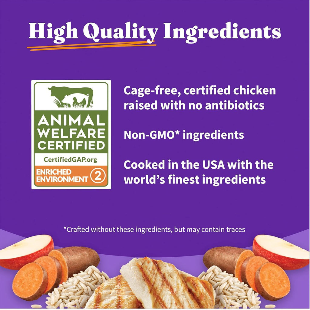 Dry Dog Food, Cage-Free Chicken & Brown Rice Recipe, 21 lb W46427