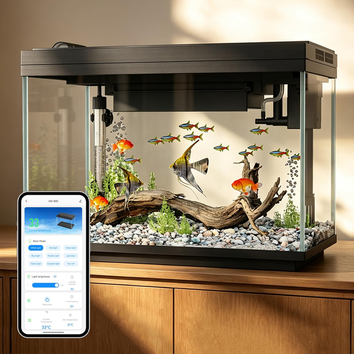 5.8 Gallon App-Controlled Self-Cleaning Fish Tank I83949
