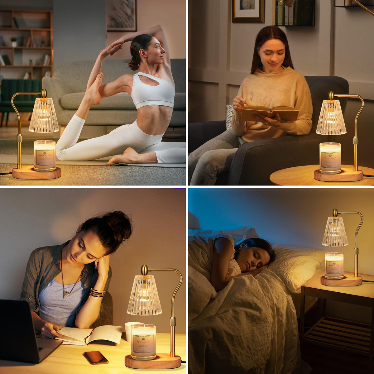 Candle Warmer Lamp with Timer and Dimmer Adjustable Height W38372