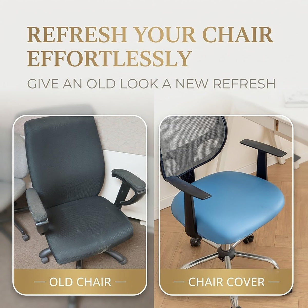 18-21 Inch PU Leather Office Chair Seat Slipcover E855