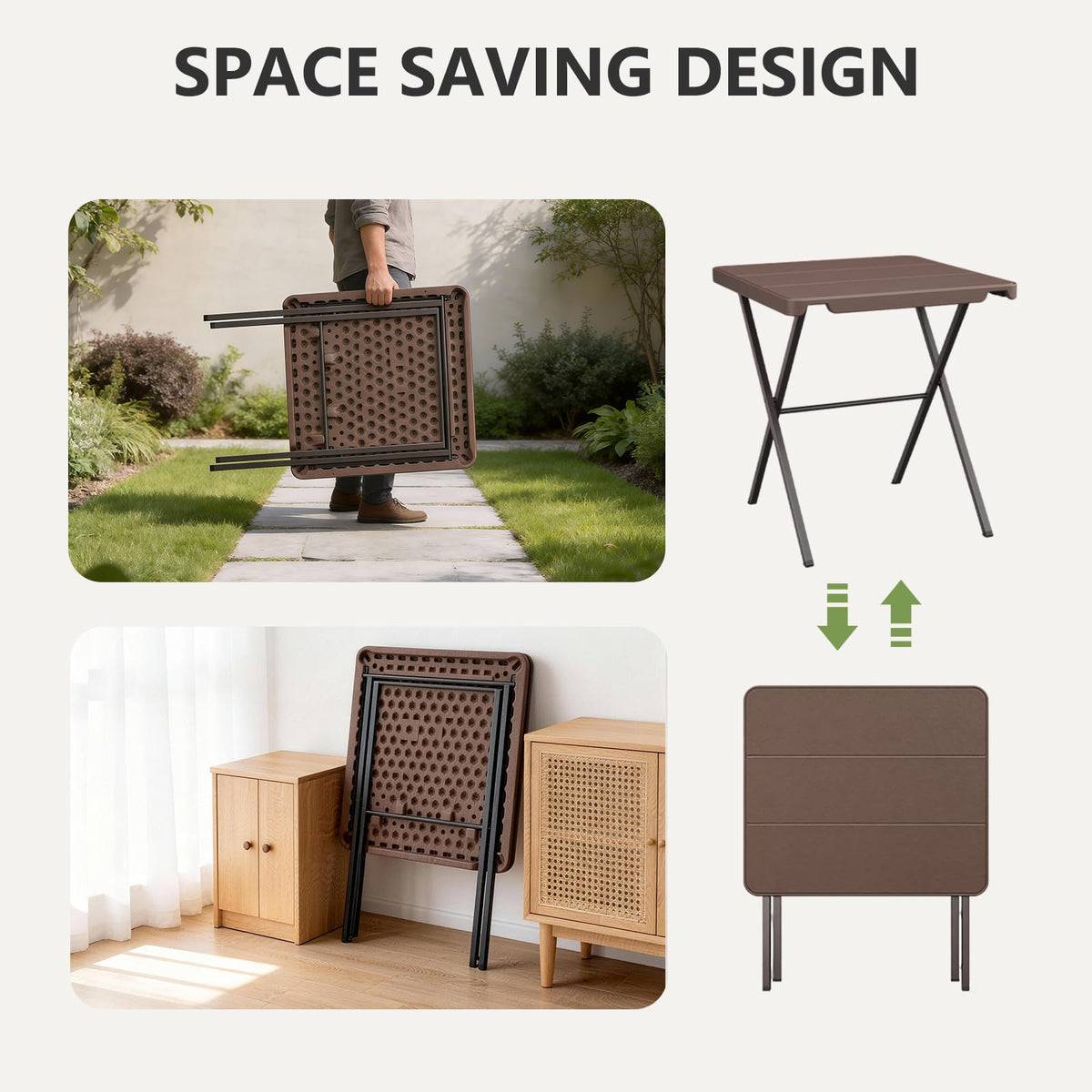 27 Inch Square Folding Table T251