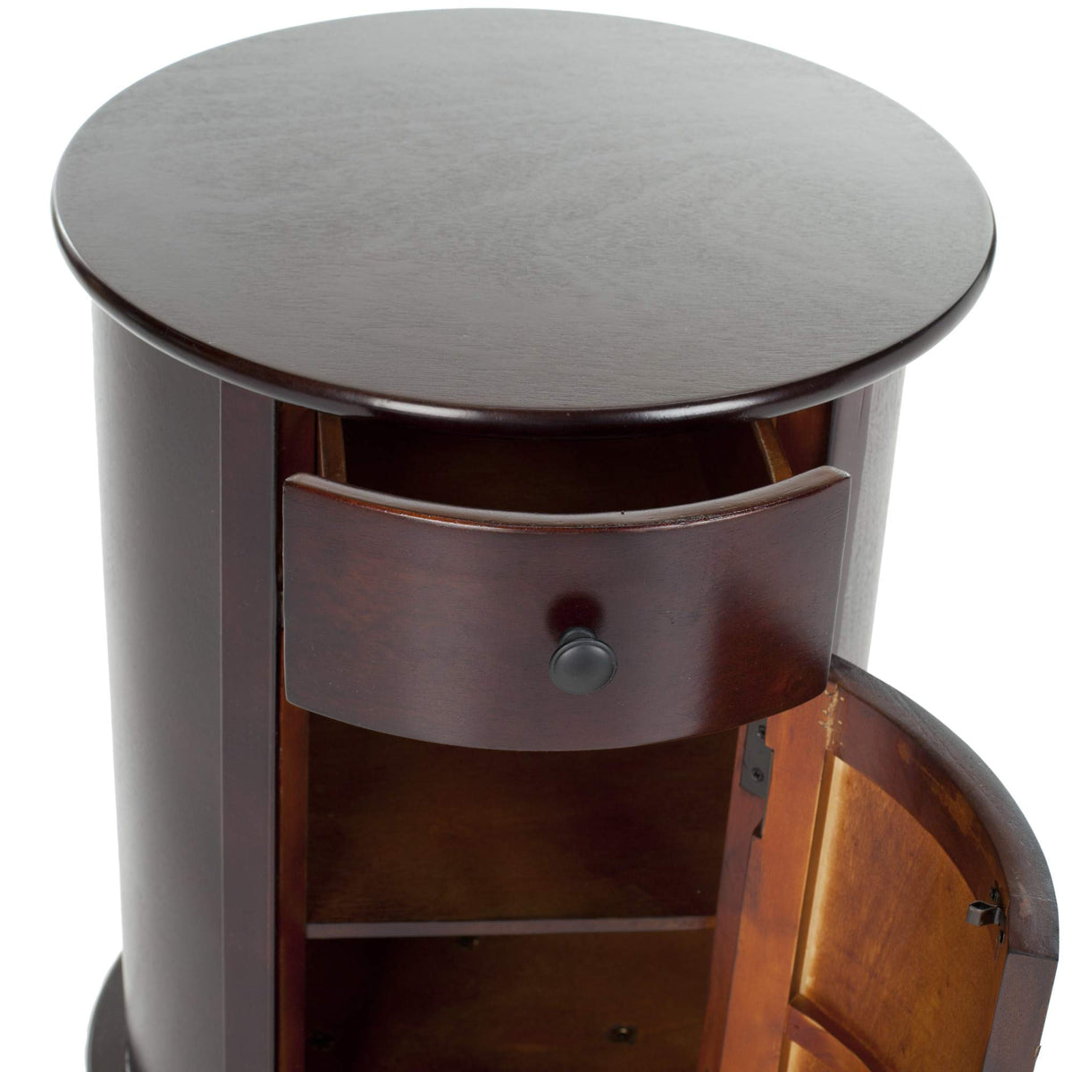 26" Dark Cherry Swivel Storage Accent Table G6678