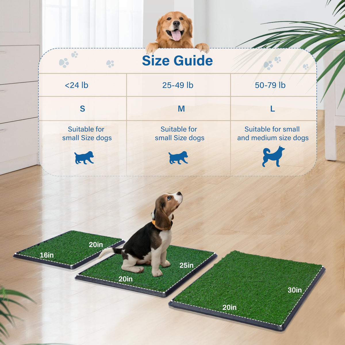 Artificial Dog Grass Pad with Tray 16x20 inches T470
