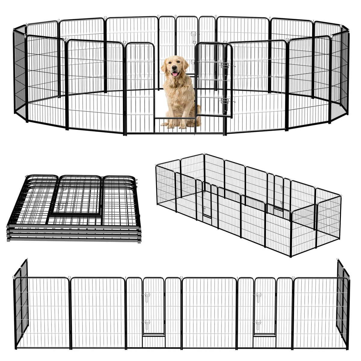 40 Inch 16 Panels Metal Dog Playpen A32133