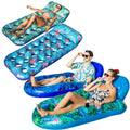 4 Pack Oversized Inflatable Pool Floats with Headrest and Cup Holder Y11934