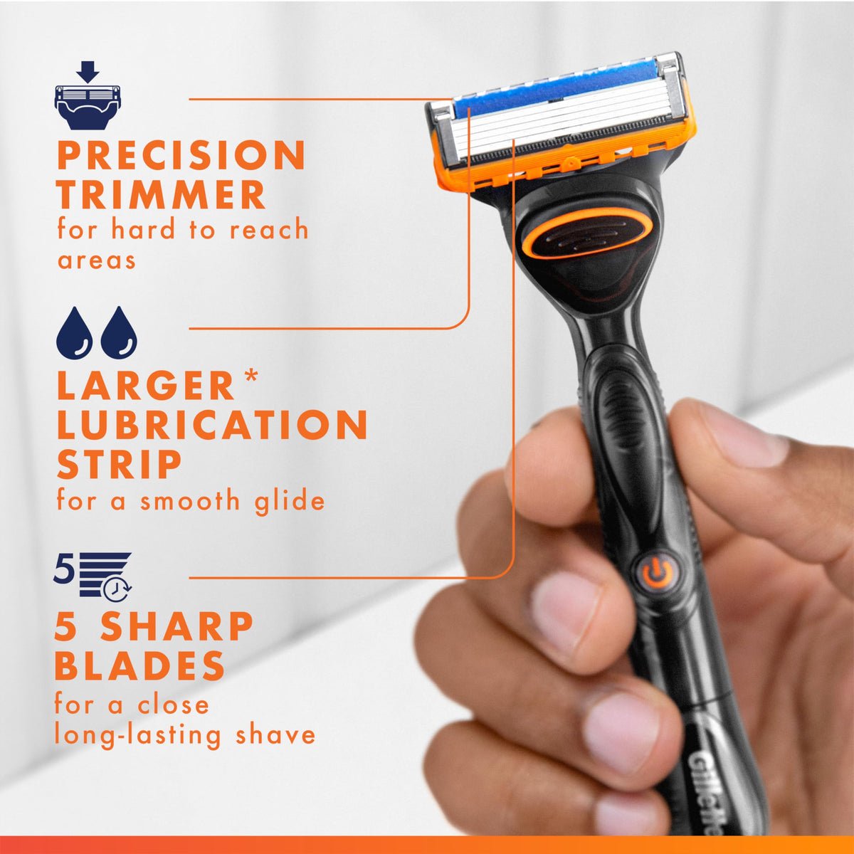 5-Blade Razor Blade Refills with Precision Trimmer, 10 Count Z806