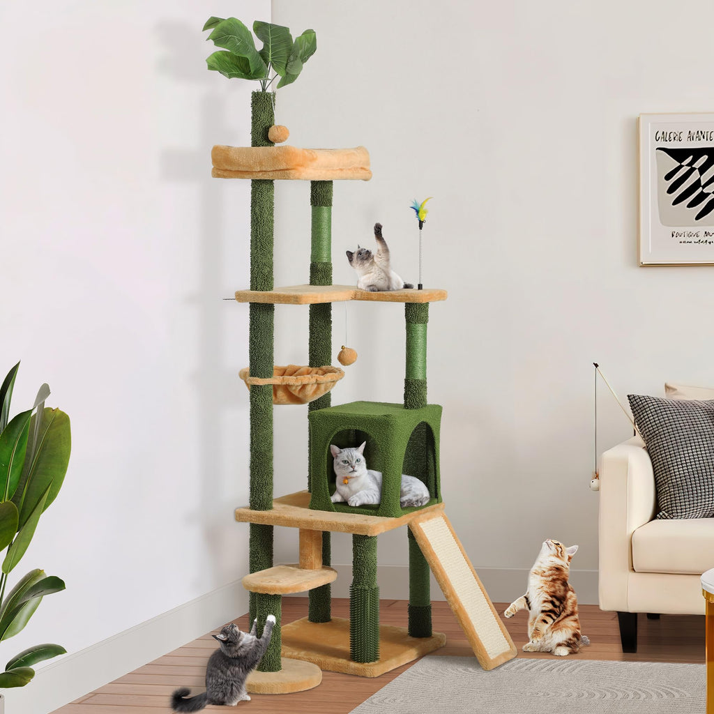 Tall Cat Tree Tower with Leaves X934
