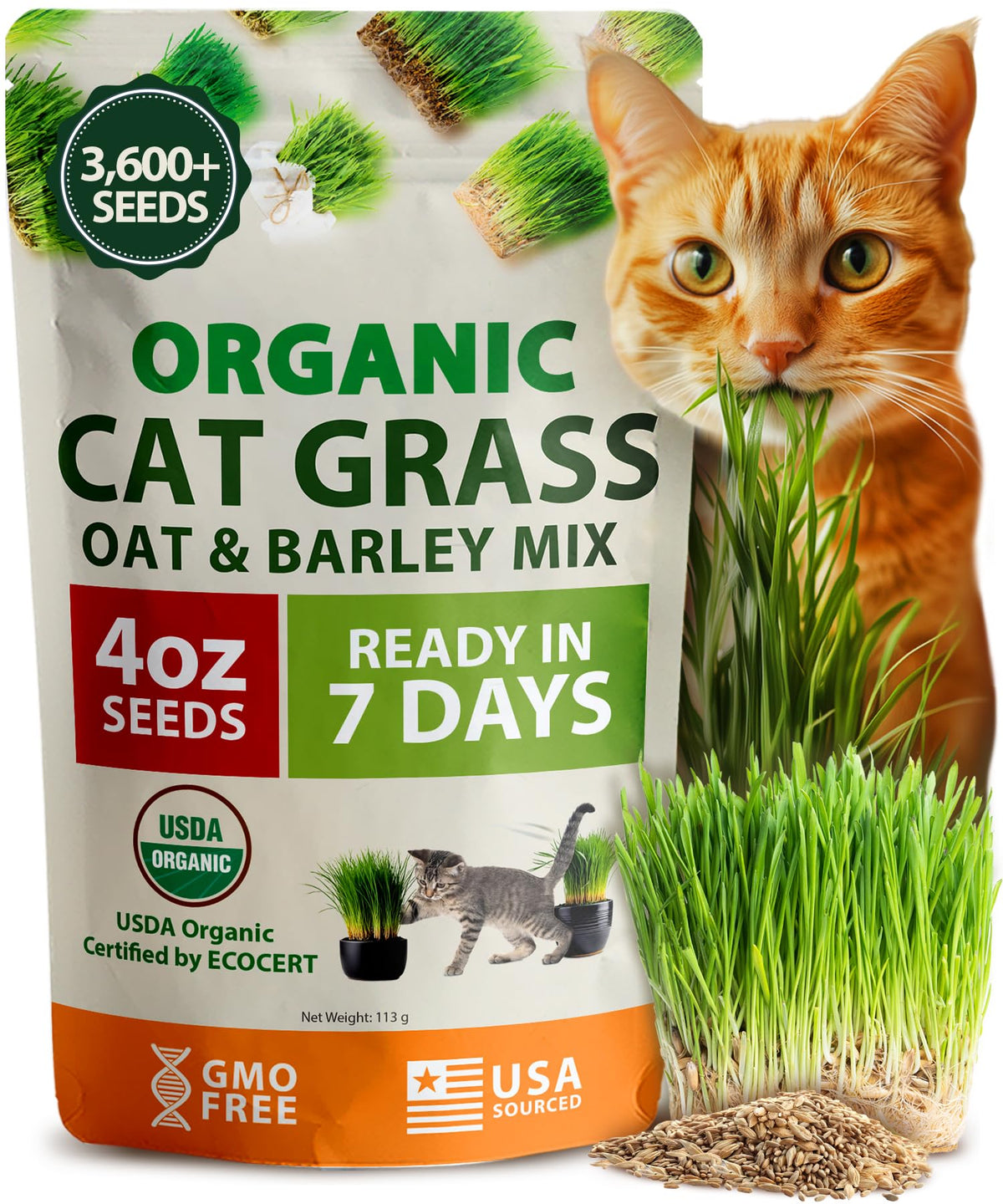 Organic Cat-Grass Seed Mix 4 oz U539247