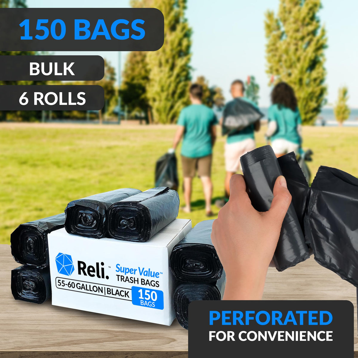 55-60 Gallon Heavy Duty Trash Bags Z204432