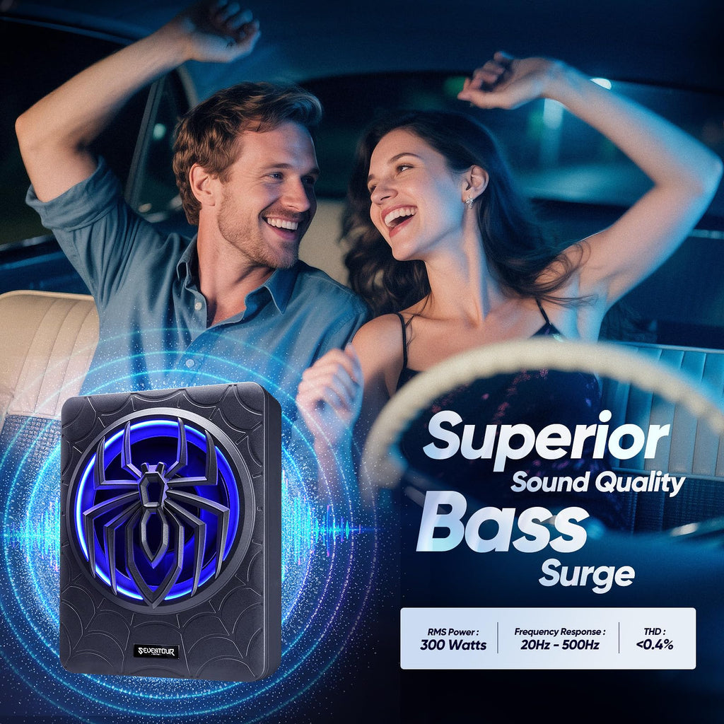 10" 1200W Powered Car Subwoofer with Amplifier H14996