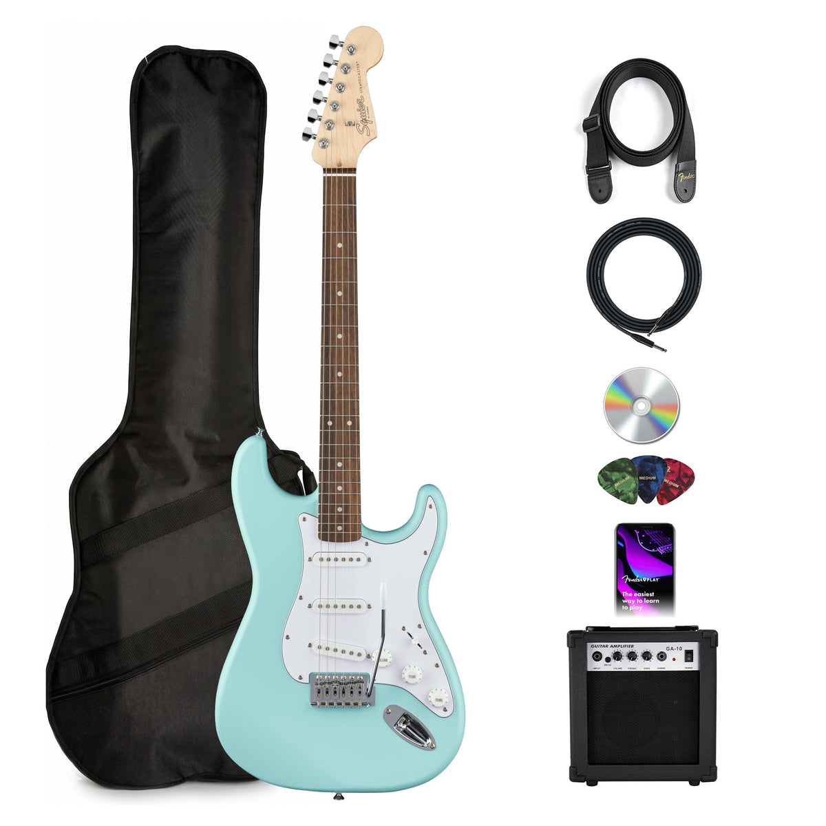 Daphne Blue Electric Guitar Bundle with Amplifier X962