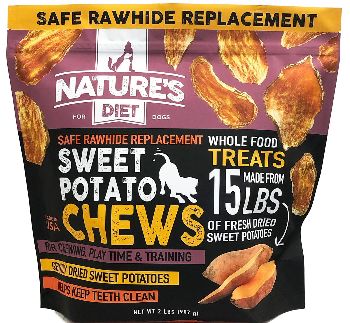 Sweet Potato Chews XL 2lb Bag Dog Treat H219