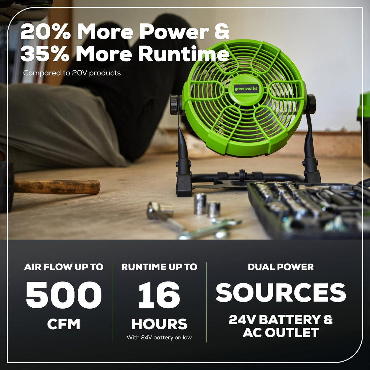 10" 5-Speed Fan 500 CFM Hybrid AC DC X5563