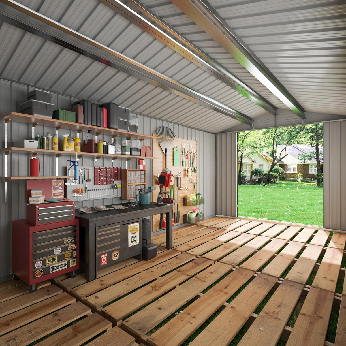 10x14 FT Metal Garden Storage Shed R918381