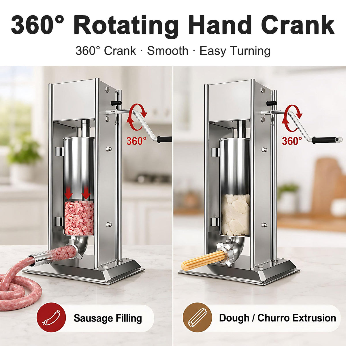 Vertical Manual Churro Extruder with 6-Shape Nozzle Kit H261093