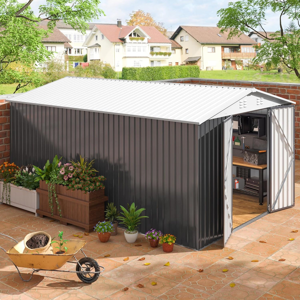 10x14 FT Metal Garden Storage Shed R918381