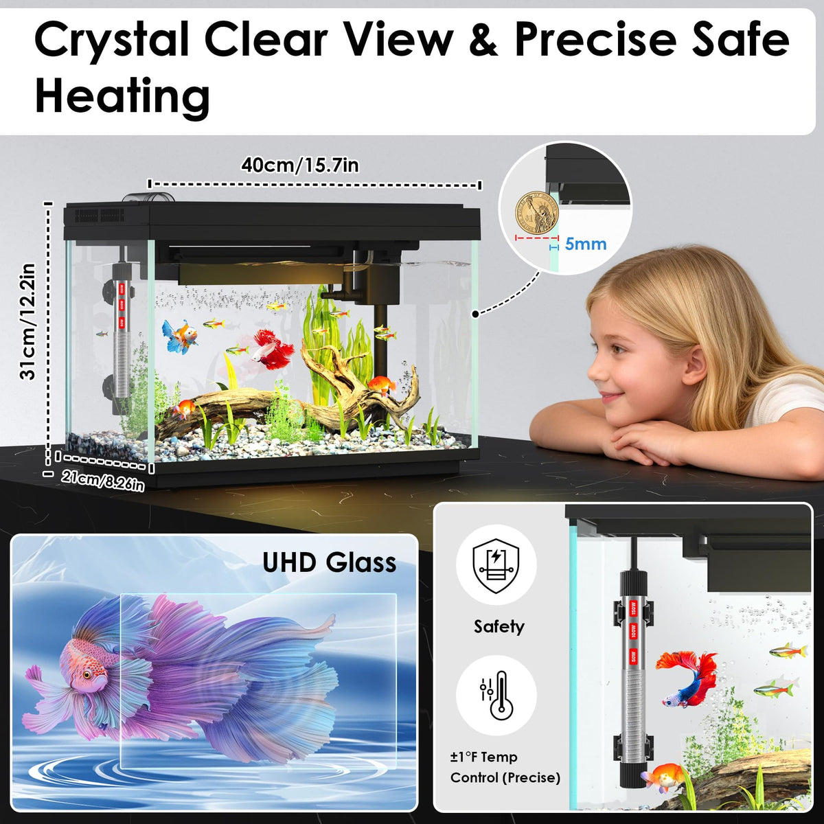 5.8 Gallon App-Controlled Self-Cleaning Fish Tank I83949
