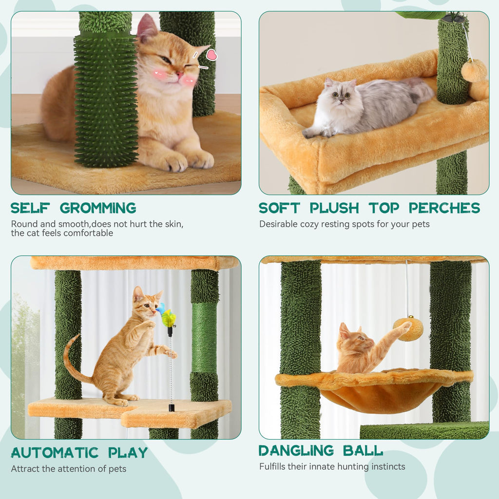 Tall Cat Tree Tower with Leaves X934