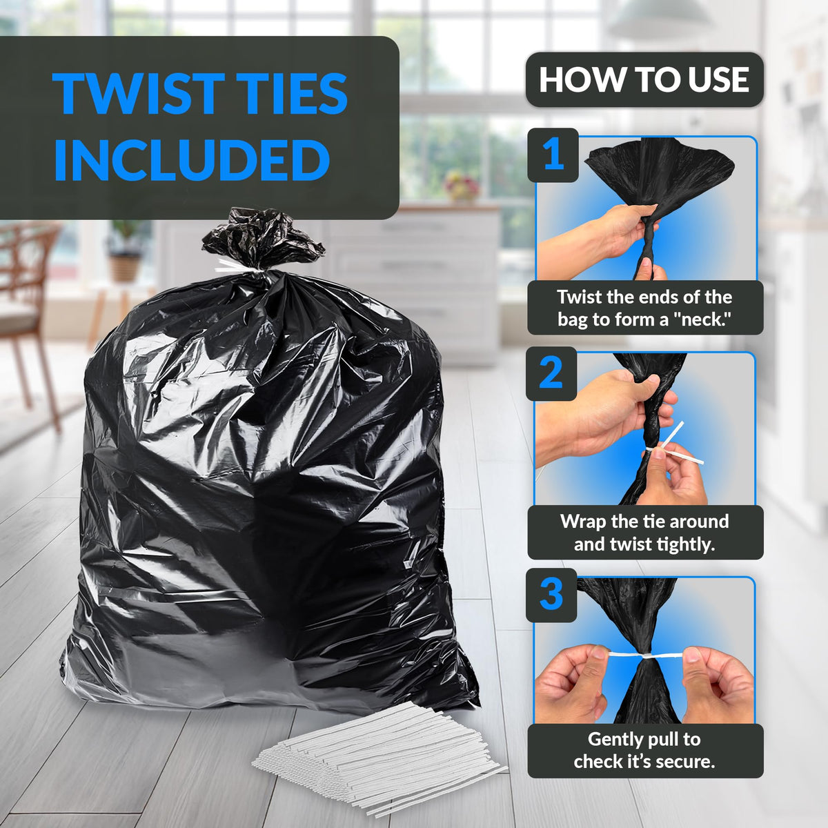 55-60 Gallon Heavy Duty Trash Bags Z204432