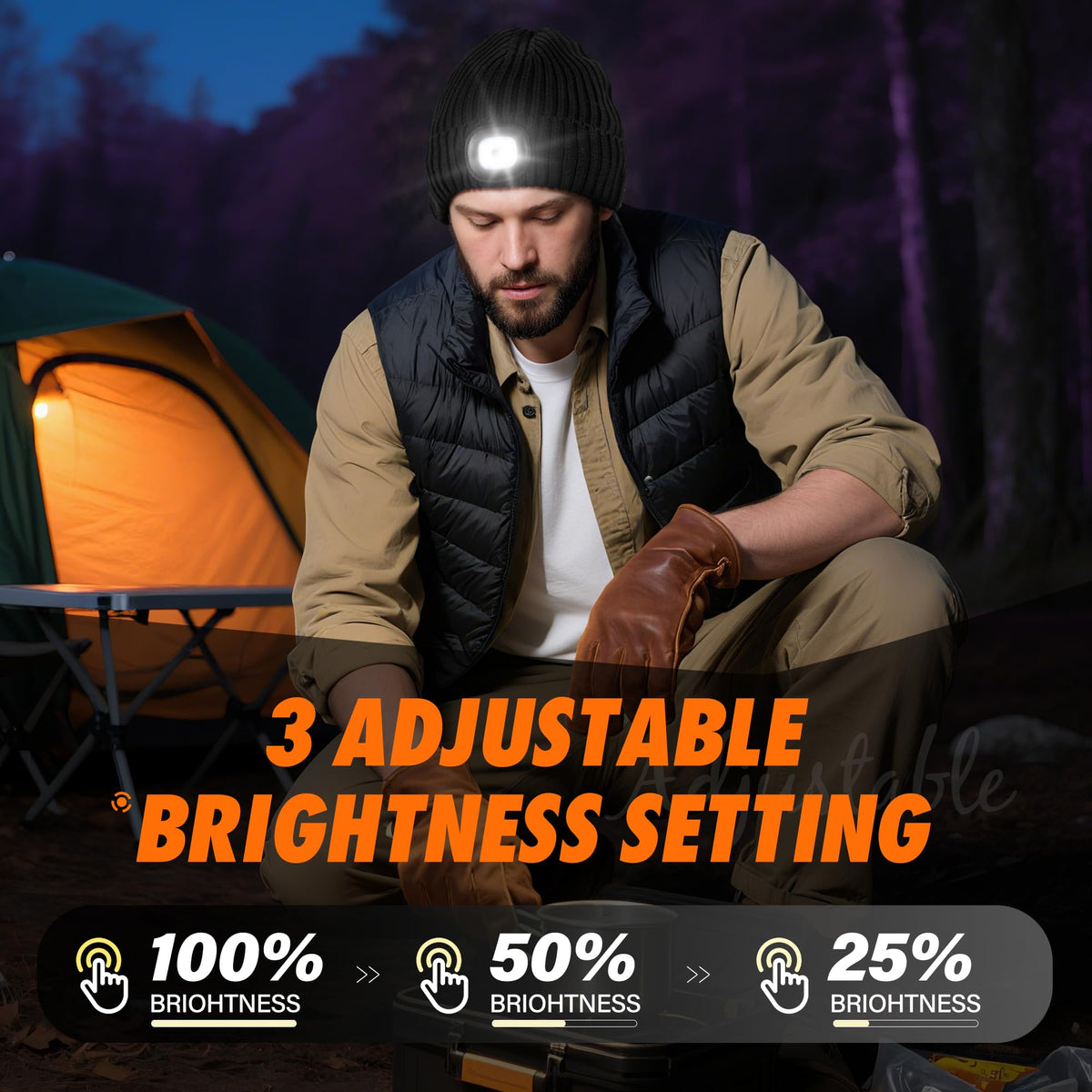 2 Pack Bluetooth Beanie Hat with Light D243969