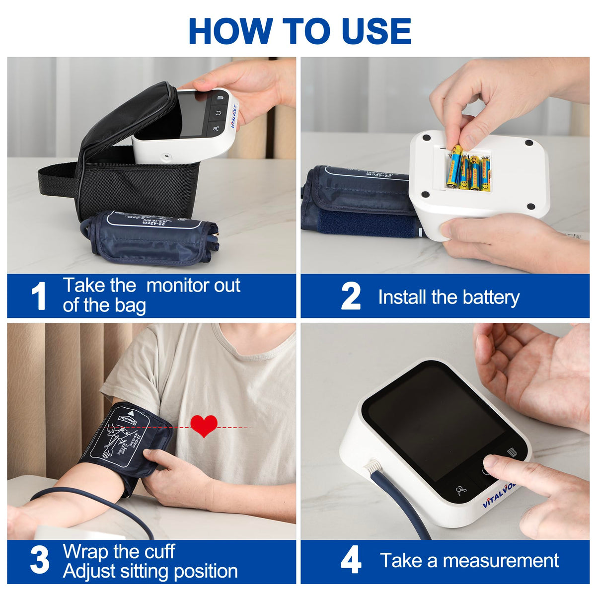 Automatic Arm Blood Pressure Monitor with Adjustable Cuff W49361